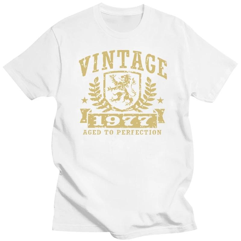 

Забавная винтажная футболка 1977 года, мужская футболка с короткими рукавами, 43 года, подарок на 43-й день рождения, облегающая футболка из чистого хлопка, товары 3XL