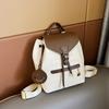 Stylish PU Backpack for Women Coffee Brown & Black Color Block Design Adjustable Shoulder Straps Perfect for Work and Everyday Use Travel Backpack