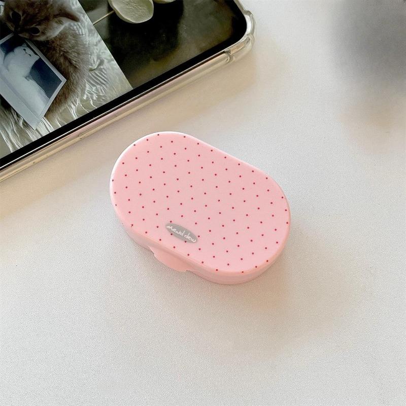 1vnt Ins Letter Print Kontaktinių lęšių dėklas kontaktinių lęšių dėklas Beauty Eye Box Nešiojama kontaktinių lęšių dėžutė su veidrodiniais pincetais