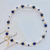 Sens du Design Lapis Lazuli Naturel Cristal Artificiel Perle Sens du Design Collier Multicouche Chaîne de Clavicule