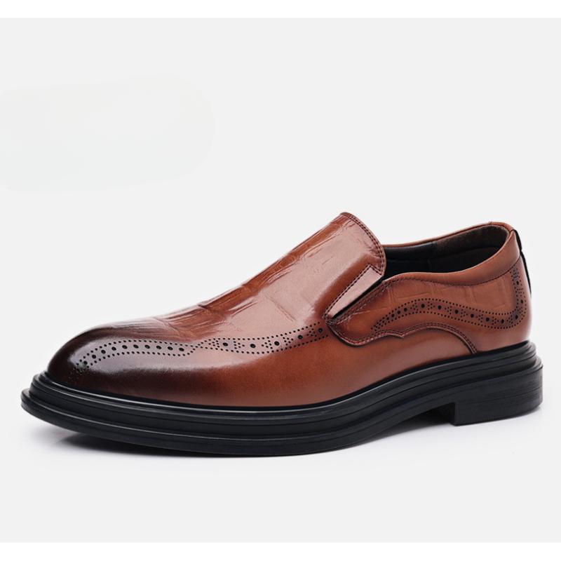 Fashion British Cowl Leather Men's Wedding Shoes Fashion Platform Business Men's Dress Shoes Designer Spring Autumn Brogue Shoe Male