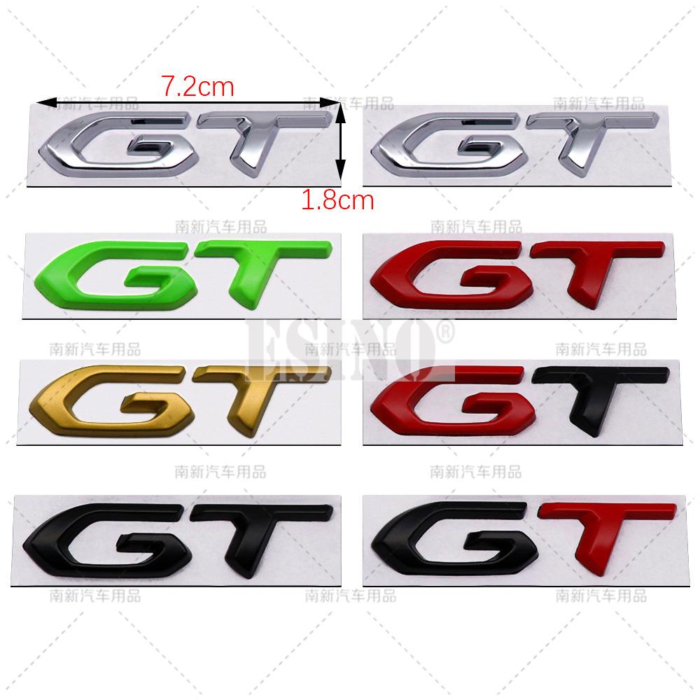Car Styling GT 3D Metal Chrome Zinc Alloy Emblem Car Badge Body Fender Adhesive Emblem for Peugeot GT RCZ 308 508 3008 5008