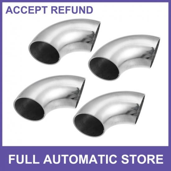 4 Pcs OD 1.5  90 Degree Mandrel Bend Elbow Stainless Steel Bend Exhaust Tube