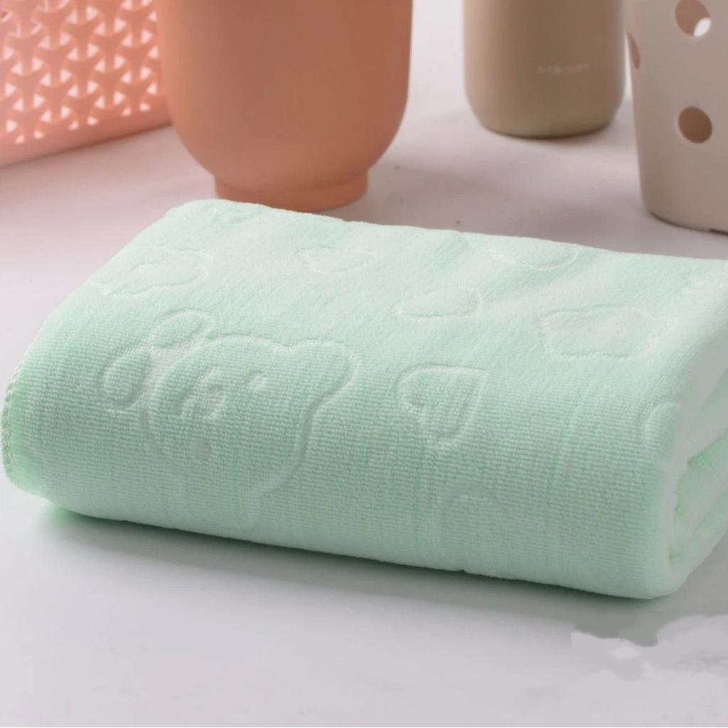 70*140cm Ultra-fine Fiber Quick Drying Towel Thick Soft Absorbent Teddy Bear Embossed Shower Towel