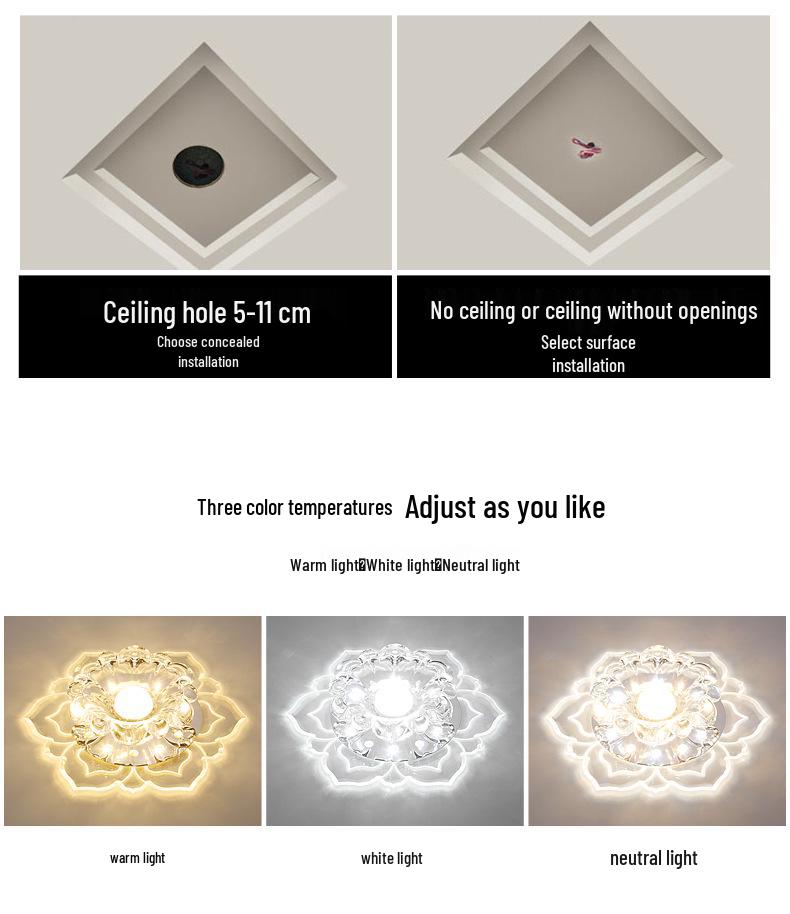 Recessed Crystal Hallway & Corridor Spotlight Downlight