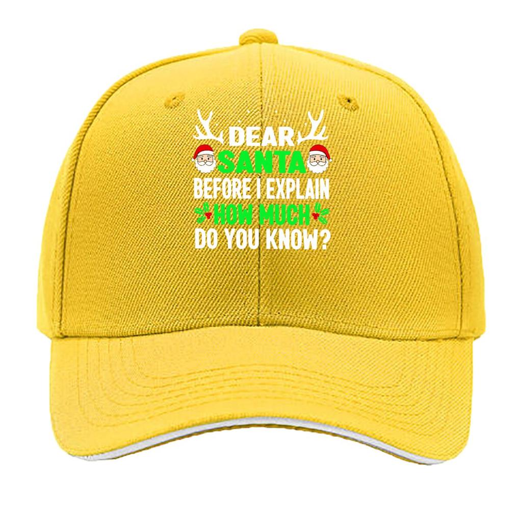 Dear Santa How Much Christmas Quote Sandwich Baseball Cap Unisex Women Sun Cap Outdoor Workouts Hat