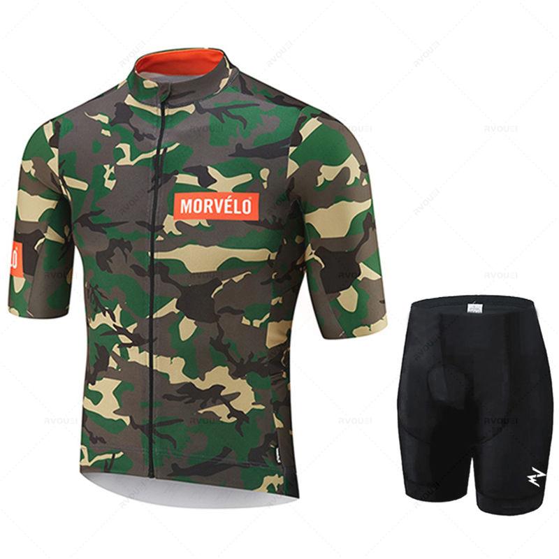 Morvelo Herren Radhose Kurze Ärmel Fahrradbekleidung Sportbekleidung Outdoor MTB Ropa Maillot Ciclismo Trägerhose 2026 Sommer Atmungsaktives Radsportanzug Set