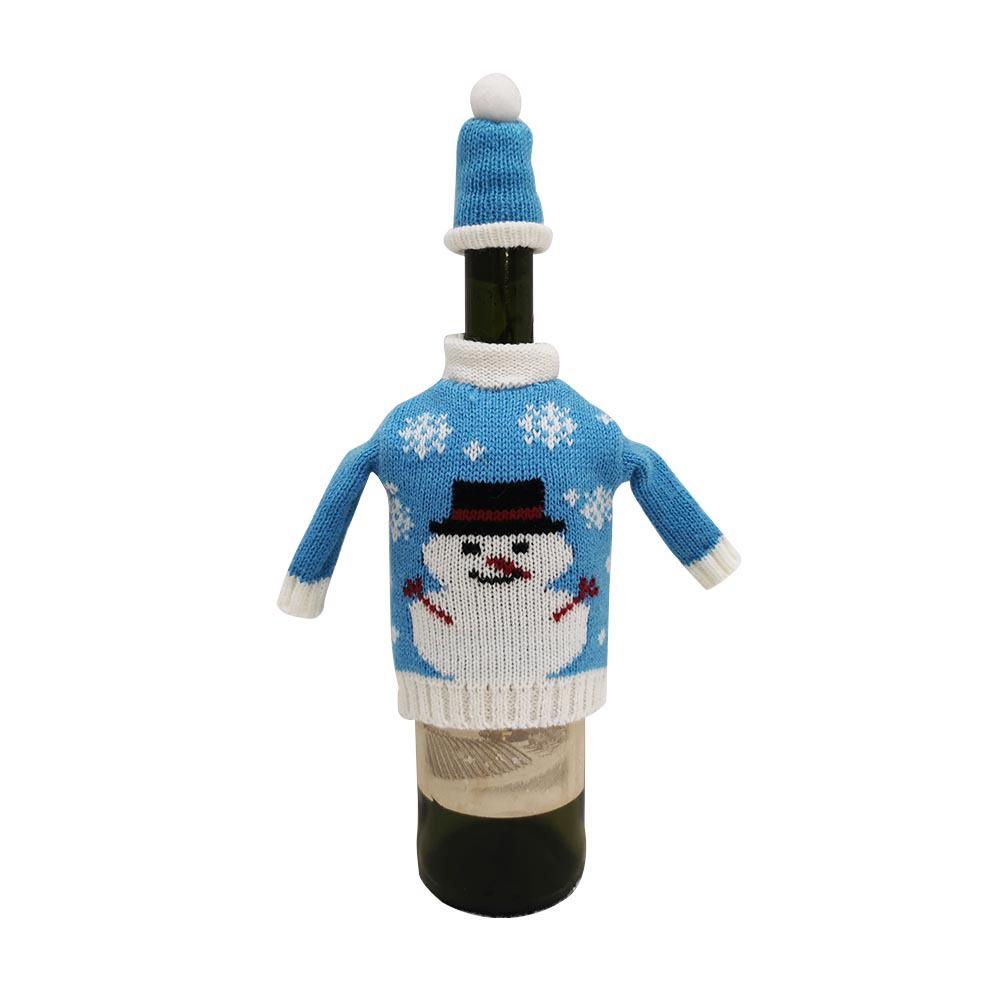 2025 Christmas Knit Wine Bottle Cover – Festive Clothing Style with Hat