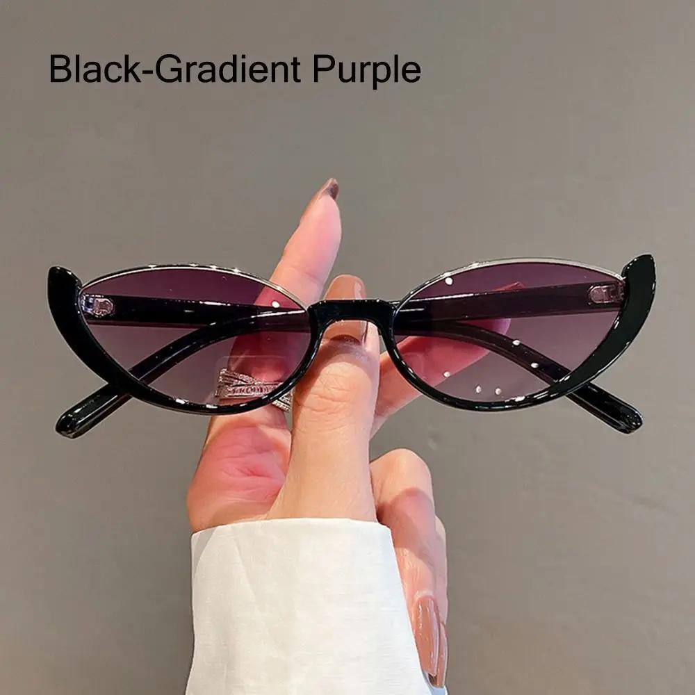 Vintage Small Cat Eye Sunglasses for Women Trendy Half-frame Sun Glasses Fashion Design Female Outdoor Shades Eyewear UV400