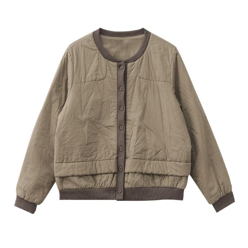 Autumn and winter new thickened warm long-sleeved cotton-padded jacket for women's loose and thin casual cotton-padded clothes