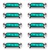 10 Pack 24V High Intensity Small Lamp Side Marker Waterproof Truck Custom Plated 4 LED Color Lens (Green)