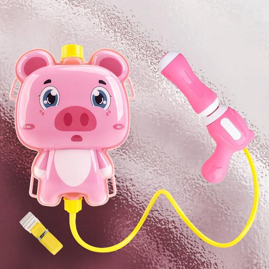 Cartoon Backpack Water Toy with 1000ml Tank Push-Pull Water Toy for Kids Outdoor Summer Toy for Pool Beach