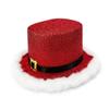 New Year Costume Cap Elegant Shiny Glitter Hat Plush White Brim Hat Adjustable Santa Claus Cap For Christmas Party Office Event