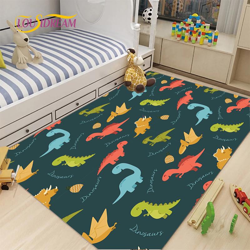 Cute Cartoon Dinosaur Carpet for Living Room Bedroom Rugs Kitchen Kids Door Unslip Floor Mat Birthday gift photography props Rug