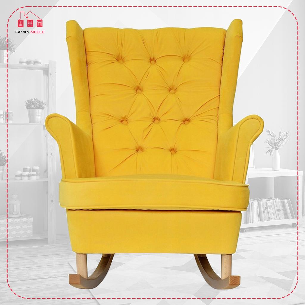 Gaja Rocking Chair, Scandinavian, Family Furniture, Yellow, Rocking Chair