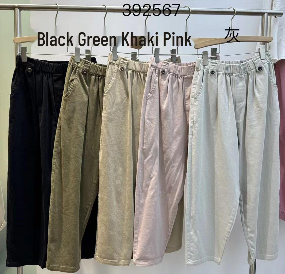 

Осень Эластичная Высокая Посадка Корейский Стиль Свободные Большого Размера Повседневные Стройнящие Брюки-Галифе Морковь One Size серый