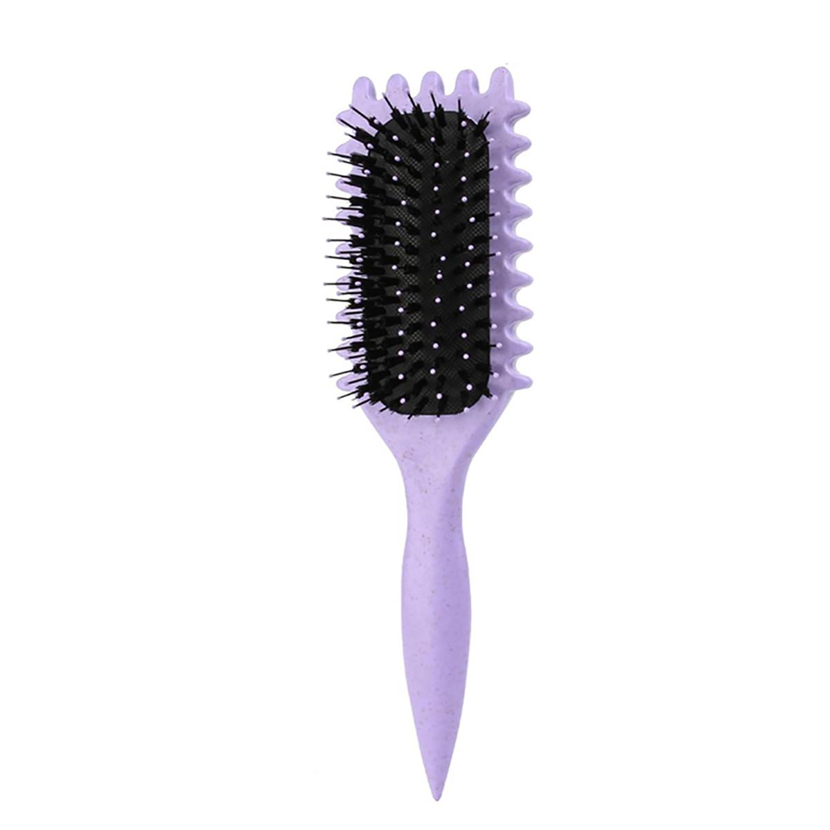 Women s hair comb hollow curling comb multifunctional scalp massage anti-static fluffy hair brush hairstyle tool фиолетовый