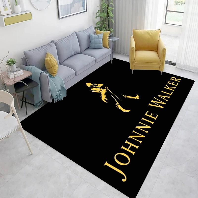 Whiskey J-Johnnie Walker Logo Carpet Floor Mat - Sofa Wine Cabinet Bathroom Decoration Area Rug Gift