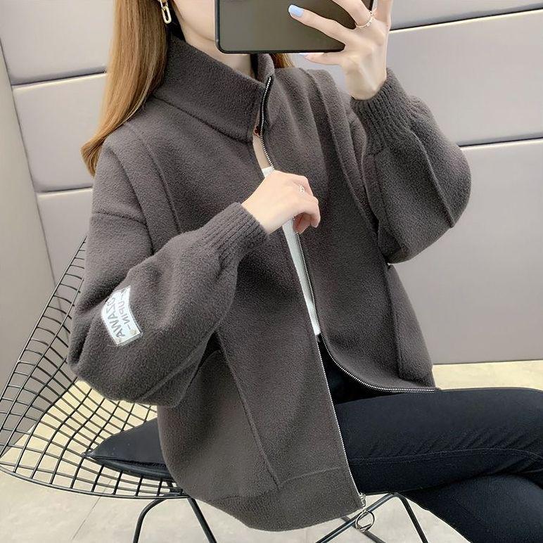 

Women s Loose Woolen Stand Collar Coat - Spring/Autumn 2025 Collection 2XL 130-145 lbs