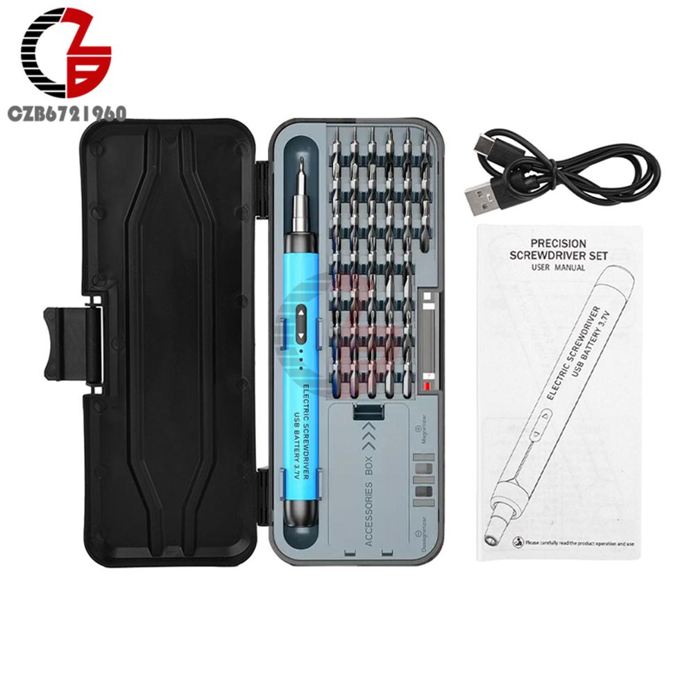 USB Electric Screwdriver Set High Torque Screwdriver Power Tool Mini Drill Bits Precision Screwdriver Head Kit Home Repair Tools