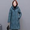 Velká velikost XL-6XL Dámské zimní vycpané kabáty středního věku s kapucí Ležérní Silné teplé zimní bundy Žena Elegantní dlouhé parky
