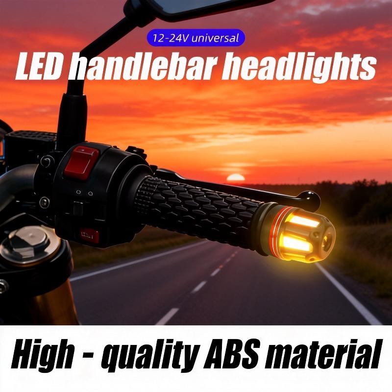 Moto LED Light Motorcycle Handlebar End Strobe Light 12V Waterproof DRL Driving Lamp for Moto Scooter Side Warning Accessory
