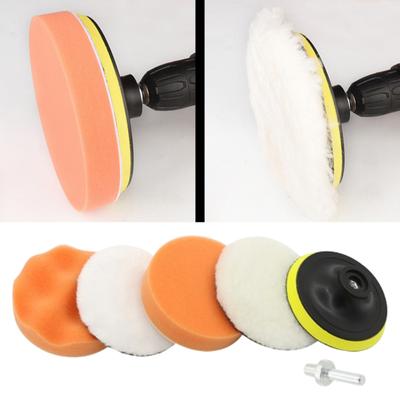 7pcs/set 3" Car Sponge Polishing Pad Set Polishing Buffer Waxing Adapter Drill Kit for Auto Body Care Headlight Restoration Kit