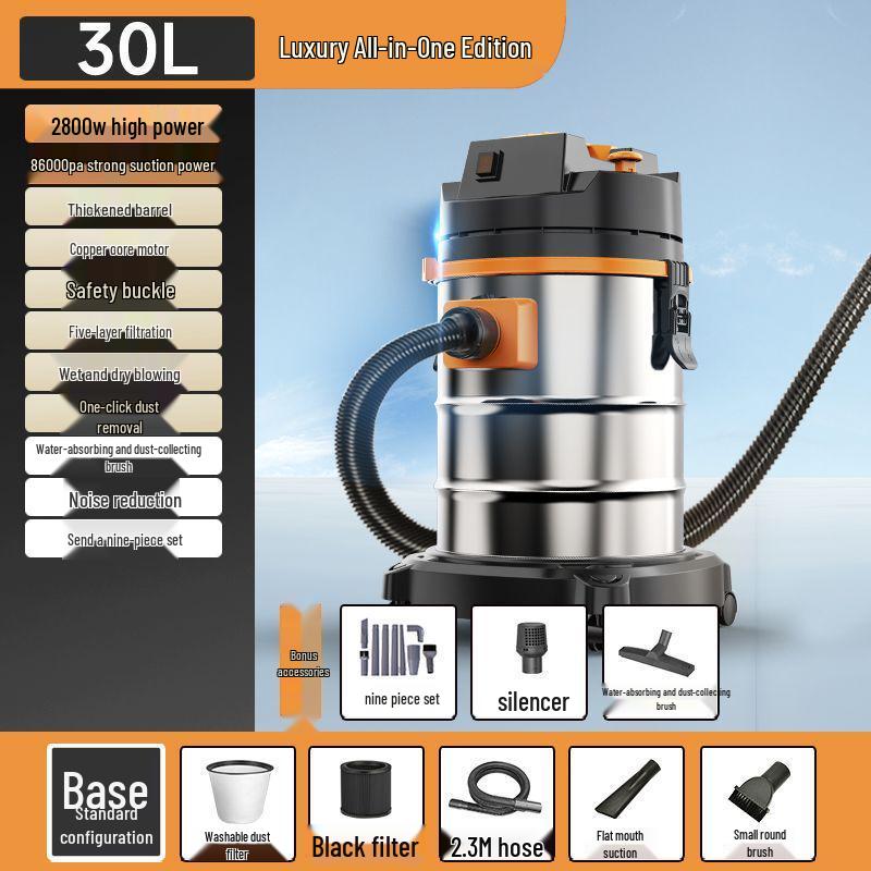 High Suction Vacuum Cleaner for Wet/Dry Use - Ideal for Initial and Grout Cleaning, Car Washing, and Industrial Needs