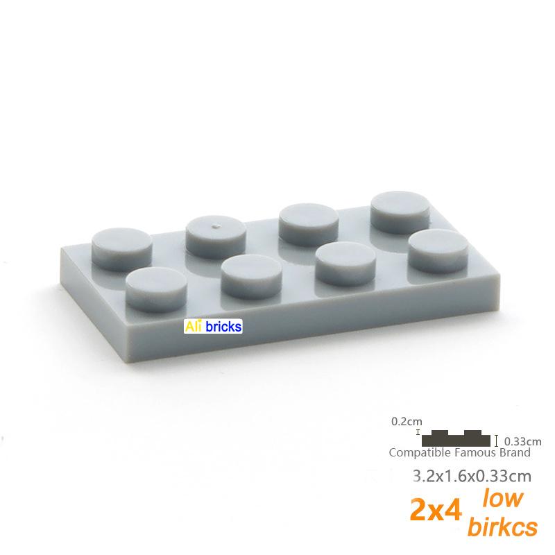 60pcs DIY Building Blocks Thin Figure Bricks 2x4 Dots Educational Creative Size Compatible With 3020 Plastic Toys for Children