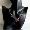 Red Heart Gothic Necklace Thorn Love Heart Necklace Creative Skull Claw Pendant  Y2K Accessories