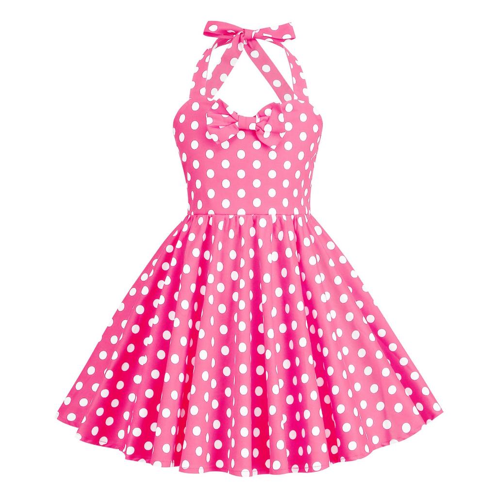 Modisches und bequemes Polka-Dot Retro Hosenträgerkleid für Kinder