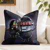 DDaft PPunk Helmet Super Cushion Cover Eco Linen Pillow Case DoubleSided Print Breathable Durable Zipper Home Decor Gift