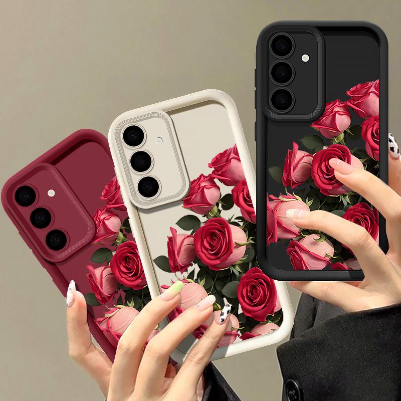 Rote Rose Aufdruck Handyhülle Für Samsung Galaxy A56 A57 A17 A16 A55 A37 A36 A26 5G S25 S26 S23 S24 Ultra S24 S25 FE TPU Hülle