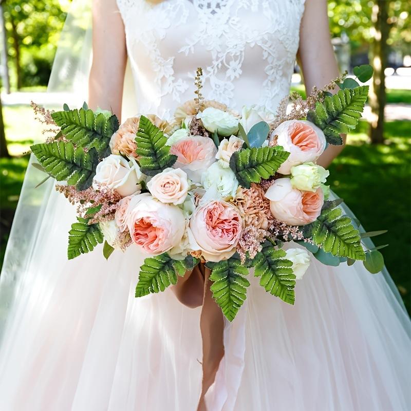 Artificial Fern Single 7-pronged Persian Leaf Wedding Background Plant Wall Green Plant Accessories Decoration