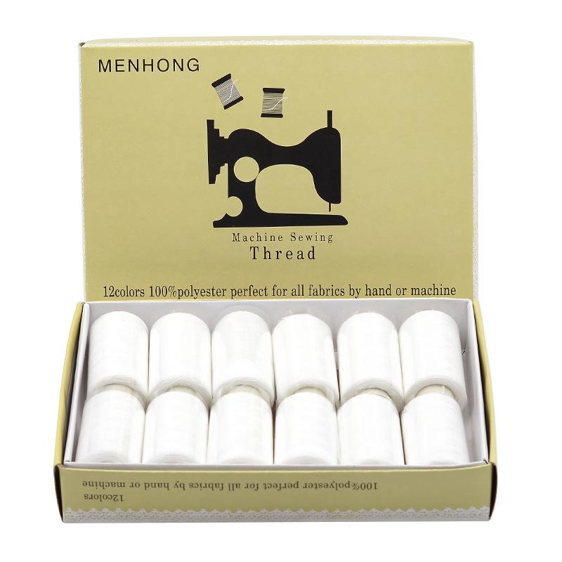 12 Color Sewing Thread Set with Storage Box for Home Use, Assorted Hand Needle and Thread Kit