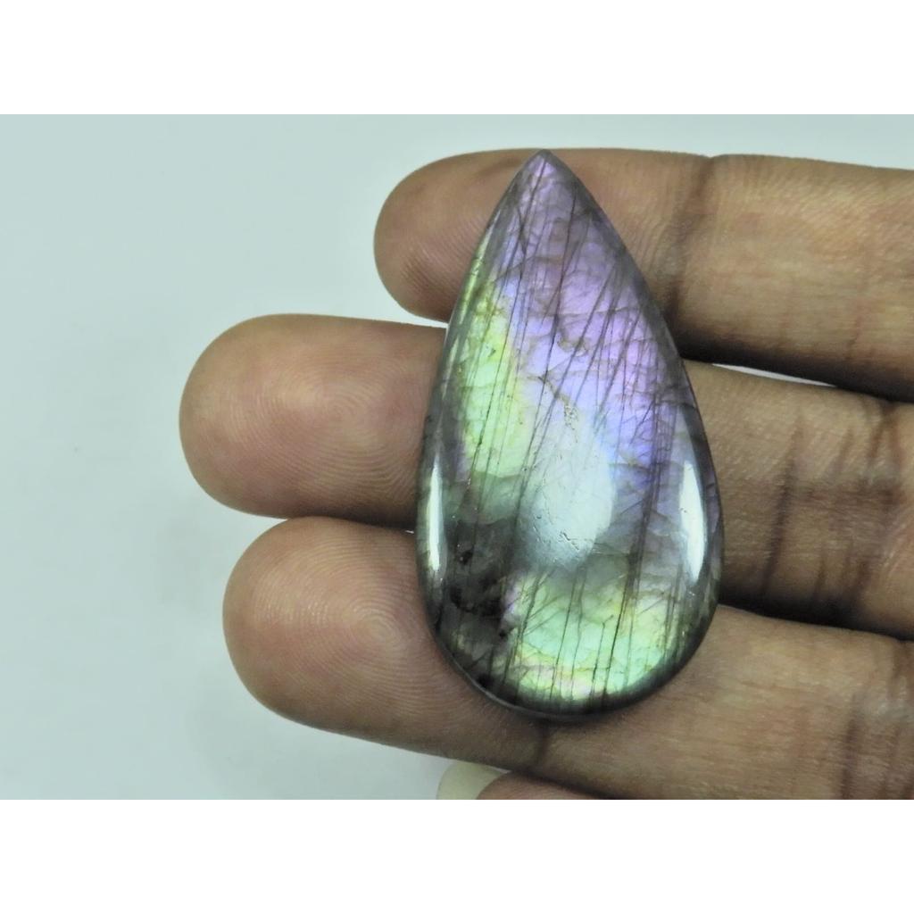 23X44X05MM Natural Purple Spectrolite Labradorite Pear Cabochon Gemstone G-76