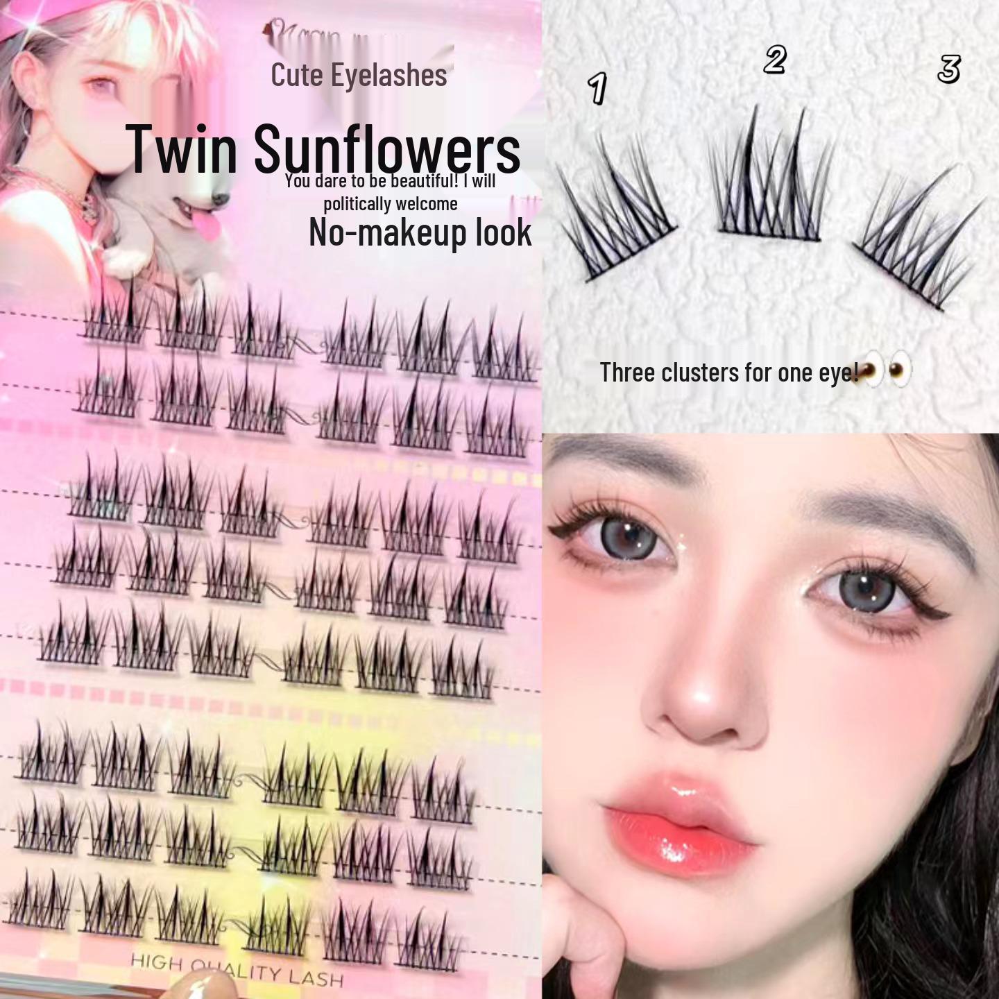 

Mengjie Lazy Sunflower Natural False Eyelashes - Beginner Fairy Cluster.