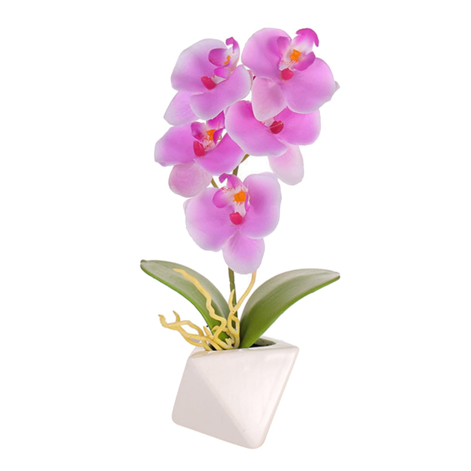 

HOW-E моделирование фаленопсис бонсай украшения искусственный цветочный горшок сад домашний декор фиолетовый