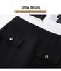 Women's High-Waisted Gray Wool Bodycon Skirt - Autumn/Winter 2024 A-Line Retro Mid-Length Skirt