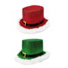 Xmas Hat Plush Trim Christmas Top Hat Party Prop Creative Headwear Unisex Decorative Cap for Role Play and Holiday Events