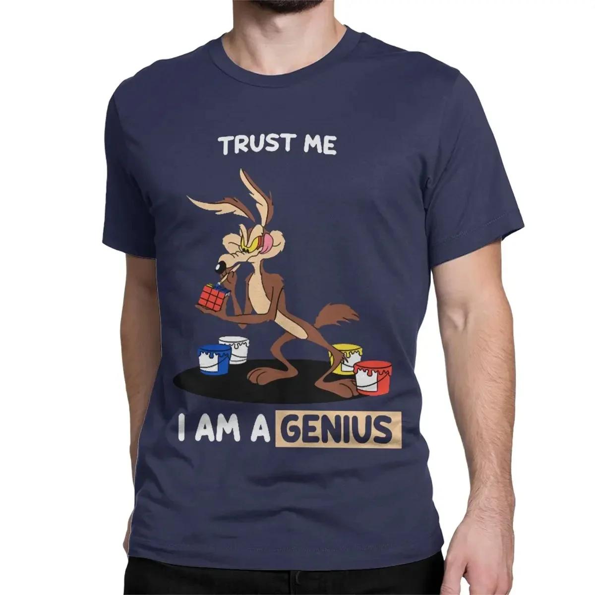 

Trust Me I Am A Genius T-Shirts Men Women Wile E Coyote Cartoon Funny 100% Cotton Tees Short Sleeve T Shirt Gift Idea Clothing#Color XXXXXL