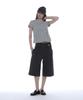 PARTIMENTO WOMEN Overlay Peplum Short Sleeve Tee_Melange