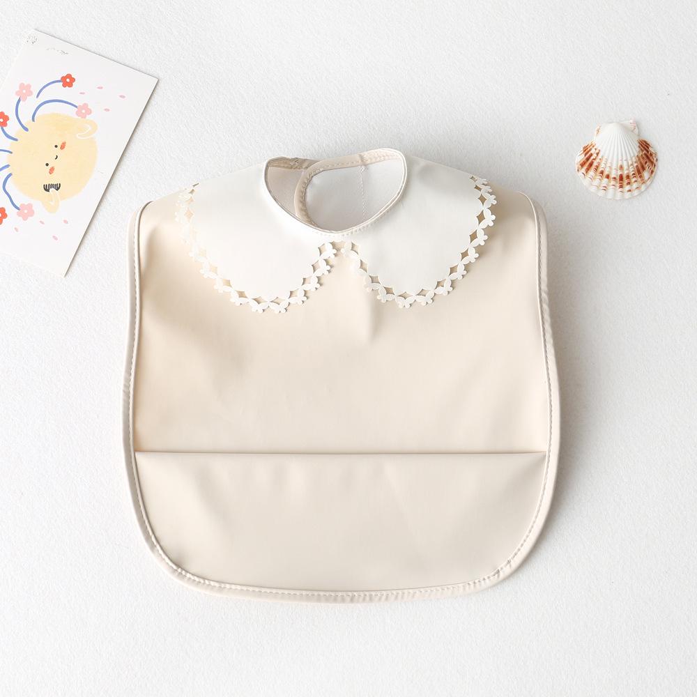 Sleeveless Waterproof Baby Bib with Lace - Reversible Anti-Dirt Feeding Smock