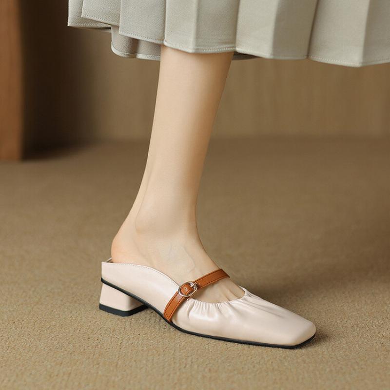 Summer women's bag head slippers casual solid color foot cover rubber soft sole new size sandals flat bottom slippers women