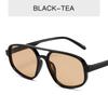 UV400 Double Beam Sun Glasses Wide Legs Retro Trend Eyewear Irregular Square Sunglasses  Travel
