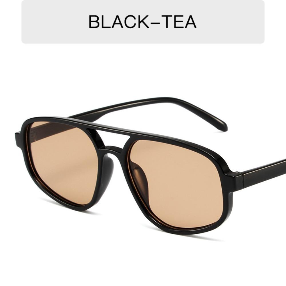 Wide Legs Double Beam Sun Glasses UV400 Retro Trend Eyewear Irregular Square Sunglasses  Selfie