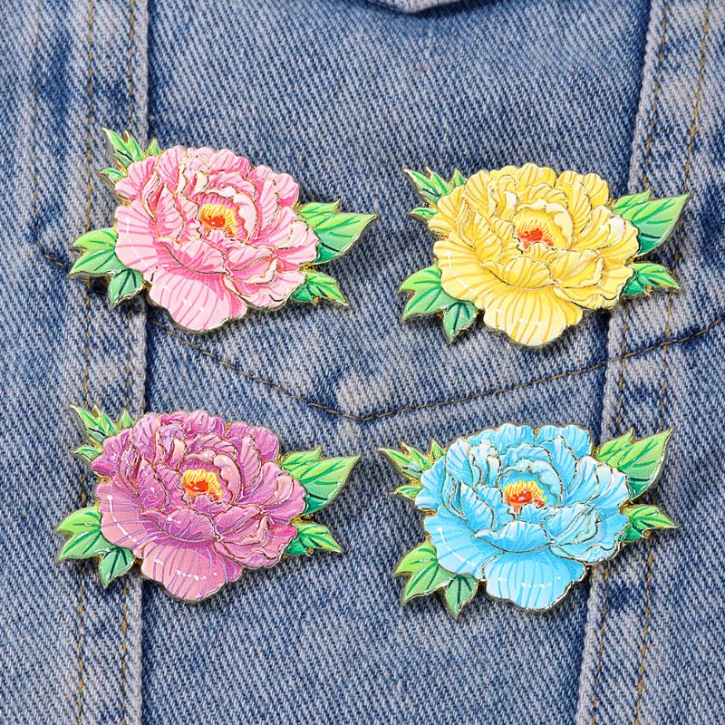 1Pcs Elegant Classical Style Flower Lapel Pin Exquisite Luxury Peony Flower Brooch For Suit Cheongsam Sophisticated Taste
