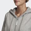 Adidas Solid Color Logo Hooded Sports Cardigan Women Hoodies Light-Gray EA2545