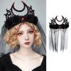 Tag der Toten Stirnband Gothic Kopfschmuck Schwarzer Schleier Krone Barock Tiara Krone Lolita Haaraccessoires Halloween Krone