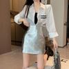 Women's High Waisted Faux Leather A Line Mini Skirt